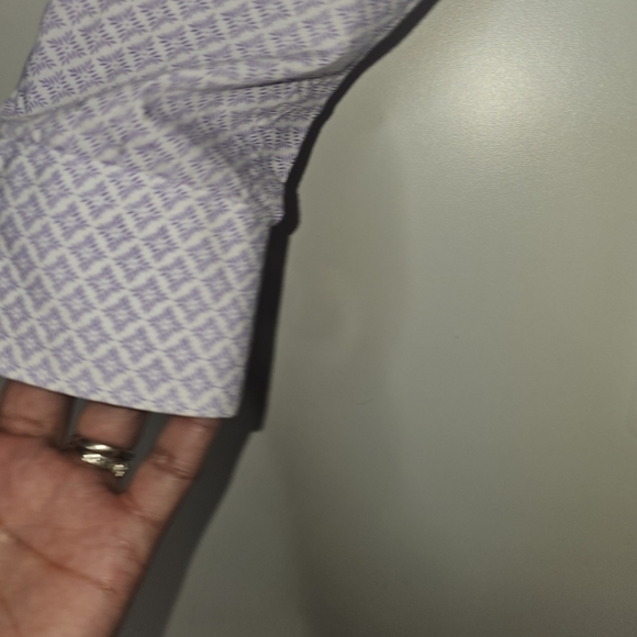 Ted Baker Endurance Men's Diamond Geo Print Button Down Shirt Light Purple 15.5 - Picture 8 of 11